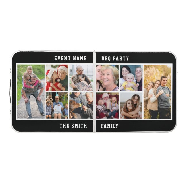 Family Celebration Custom Photo Collage BBQ Party Beer Pong Table (Top)