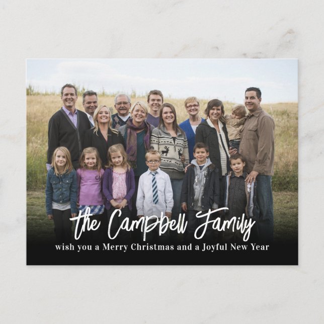 Family Cheer Christmas Card Photo Holiday Postcard (Front)