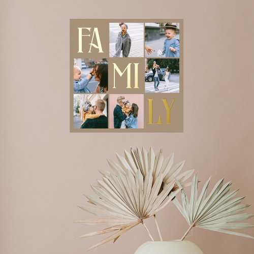 Family Chic Multi Photo Beige Foil Prints