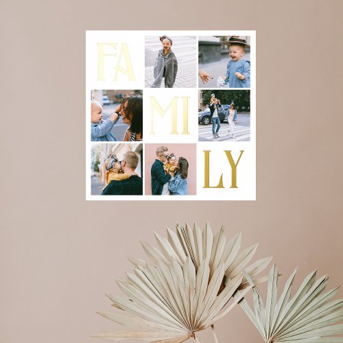 Family Chic Multi Photo White Foil Prints