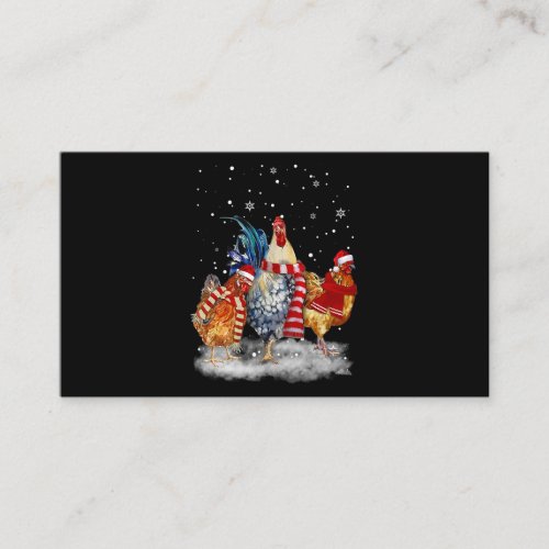 Family Chicken Scarf Winter Christmas Hat Santa Xm Business Card