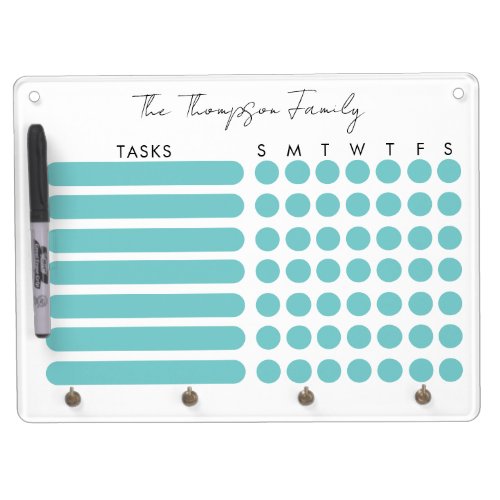 Family Chore Chart Command Center Kids Planner  Dry Erase Board With Keychain Holder