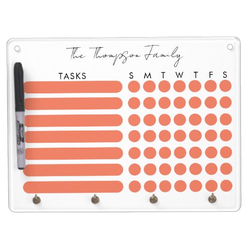 Family Chore Chart Command Center Kids Planner Dry Erase Board With Keychain Holder
