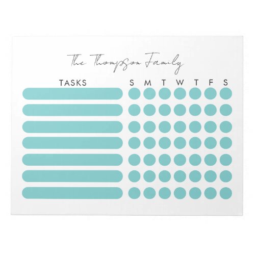 Family Chore Chart Command Center Kids Planner Notepad
