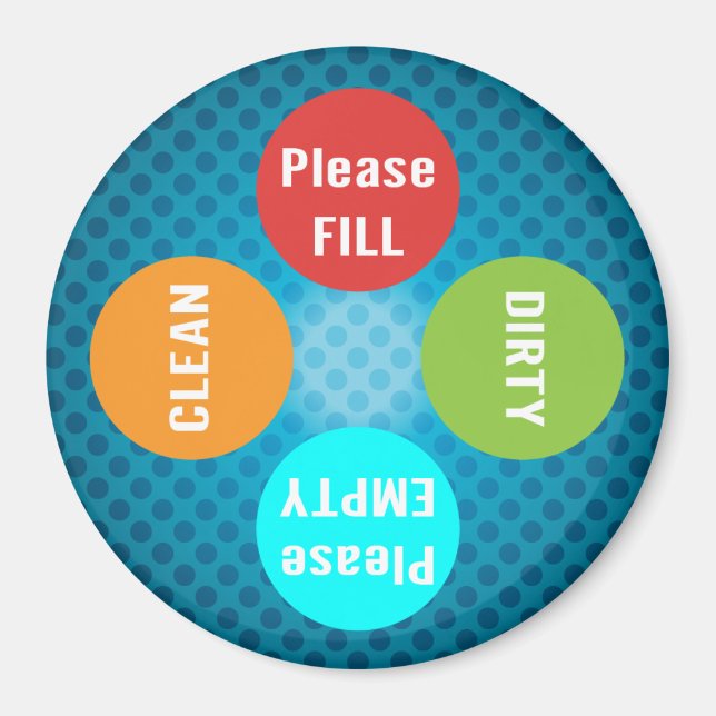 Family Chores Dishwasher Organizer Clean Dirty Magnet (Front)