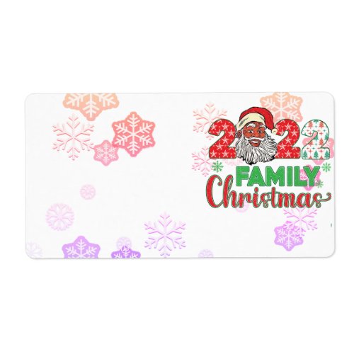 Family Christmas 2022 Black Santa Label