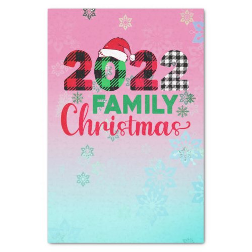 Family Christmas 2022 Buffalo Plaid Holiday Pajama Tissue Paper