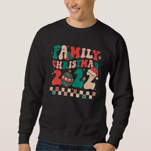 Family Christmas 2022 Groovy Retro Xmas Happy Holi Sweatshirt