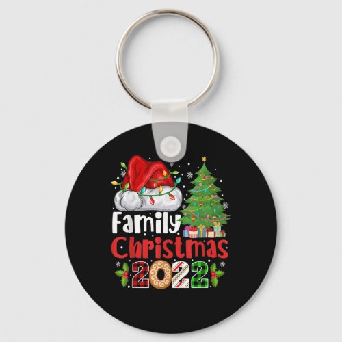 Family Christmas 2022 Matching Shirts Santa Light  Keychain
