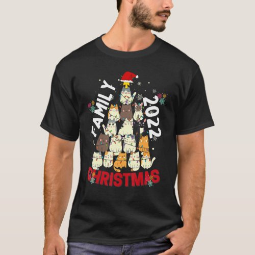 Family Christmas 2022 Matching  Squad Cat  Tee