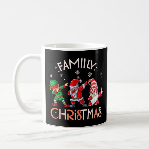 family christmas 2023 dabbing santa gnome elf  coffee mug