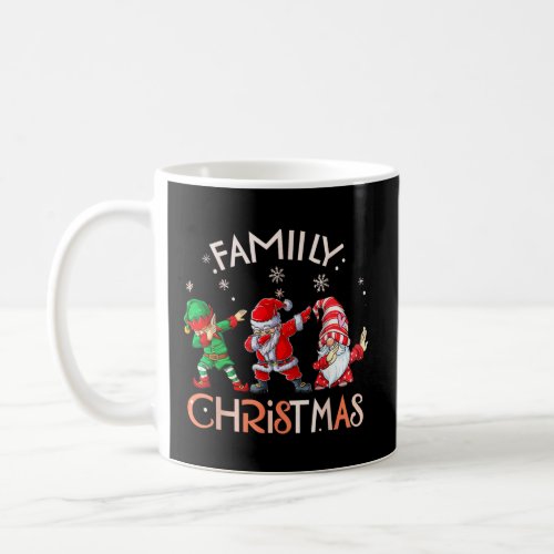 family christmas 2023 dabbing santa gnome elf  coffee mug