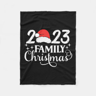 Family Christmas 2023 Matching Squad Crew Santa Fu Fleece Blanket