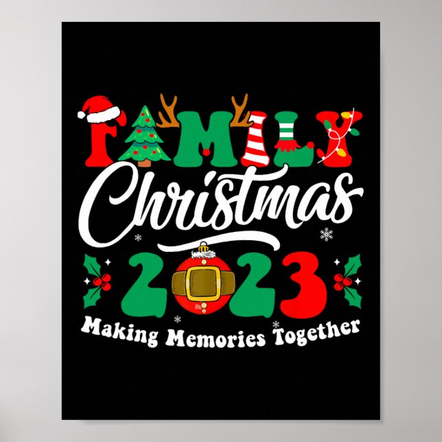 Family Christmas 2023 Matching Squad Fun Xmas Sant Poster (Front)