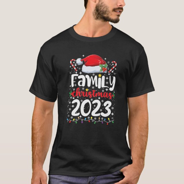 Family Christmas 2023 Matching Squad Santa Elf Fun T-Shirt (Front)