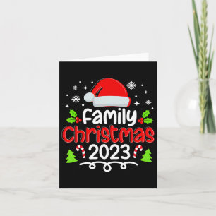 Family Christmas 2023 Santa Hat Light Pajamas Xmas Card