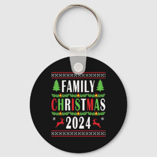 Family Christmas 2024 Funny Matching Xmas Tree Keychain