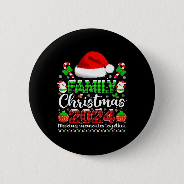 Family Christmas 2024 Funny Xmas Pajamas Buffalo P Button (Front)