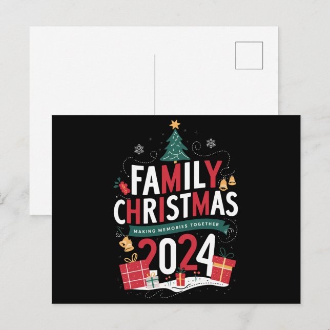 Family Christmas 2024 Making Memories Together Holiday Postcard (Front/Back)