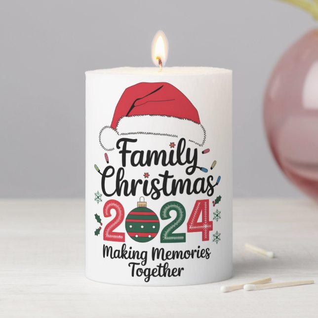 Family Christmas 2024 Making Memories Together Pillar Candle (In Situ)