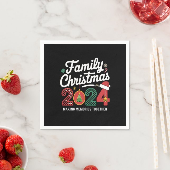 Family Christmas 2024 Matching Outfit Xmas Squad  Napkins (Insitu)