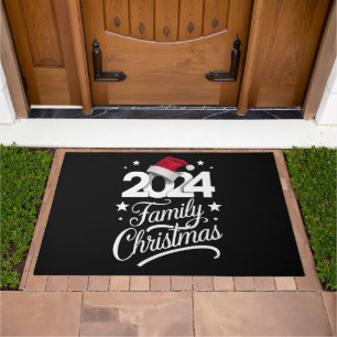 Family Christmas 2024 Matching Pajama Santa Doormat