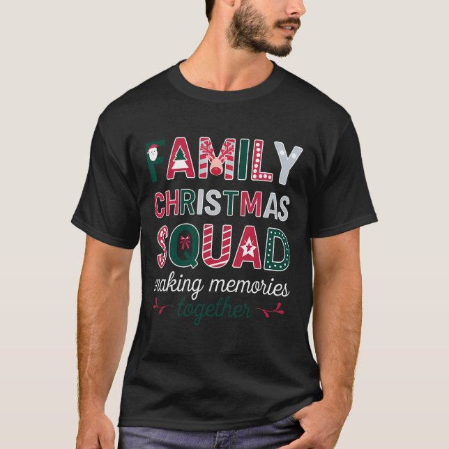 Family Christmas 2024 Matching Squad Santa Elf Fun T-Shirt (Front)
