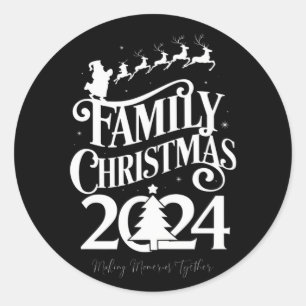 Family Christmas 2024 Memories Together Matching Classic Round Sticker