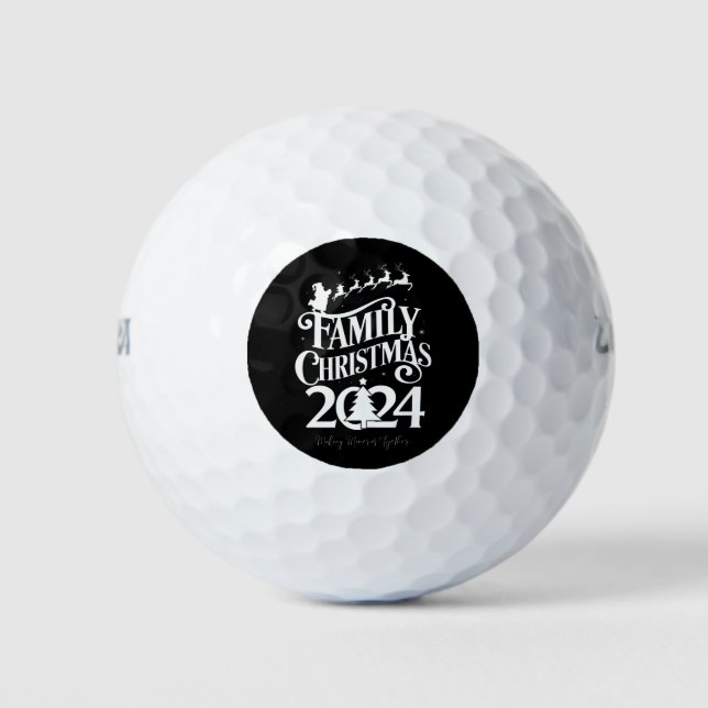 Family Christmas 2024 Memories Together Matching  Golf Balls (Front)