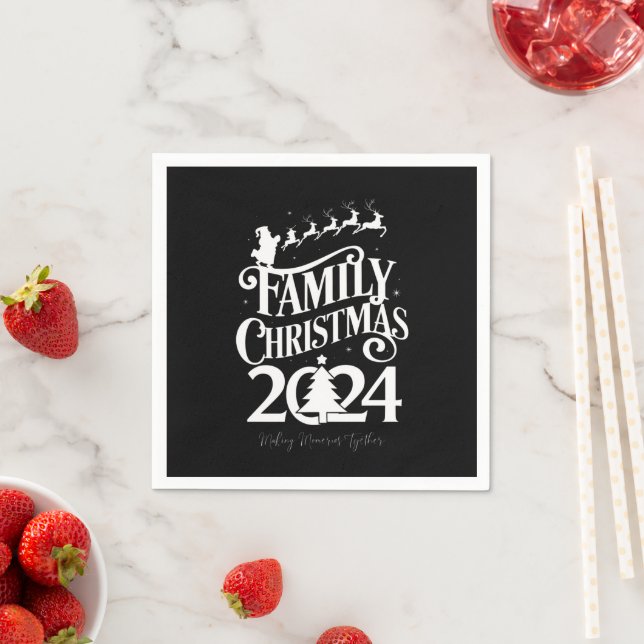 Family Christmas 2024 Memories Together Matching  Napkins (Insitu)