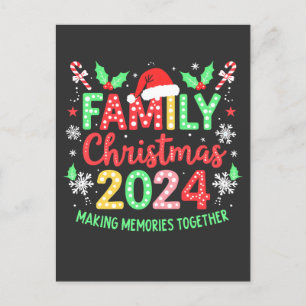 Family Christmas 2024 Xmas Family Matching Outfit  Invitation Postcard