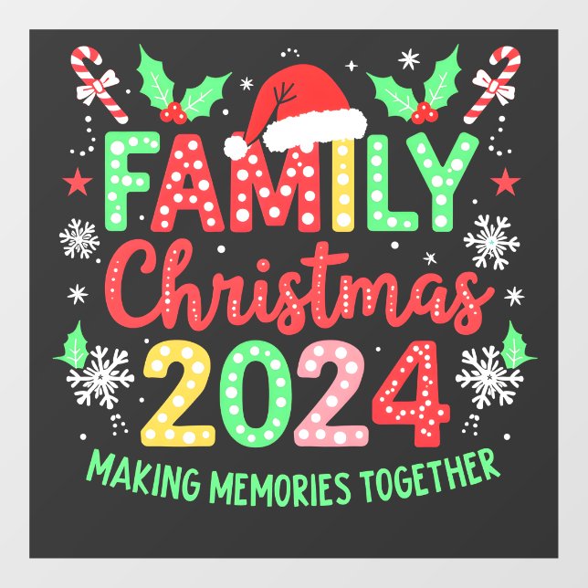 Family Christmas 2024 Xmas Family Matching Outfit  Window Cling (Sheet)
