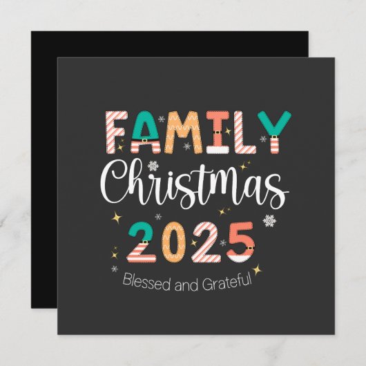 Family Christmas 2025 Blessed and Grateful (Front/Back)