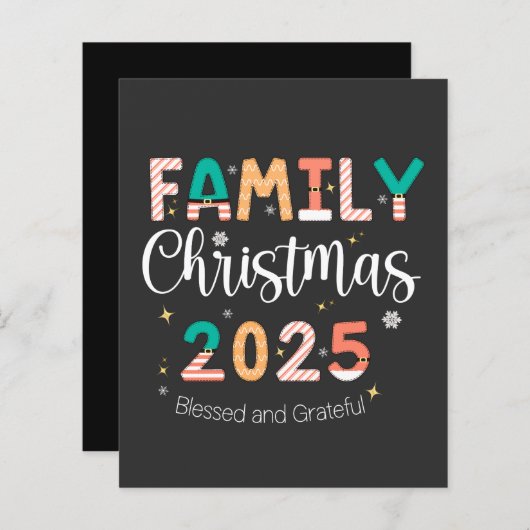 Family Christmas 2025 Blessed and Grateful (Front/Back)