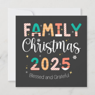 Family Christmas 2025 Blessed and Grateful Save The Date