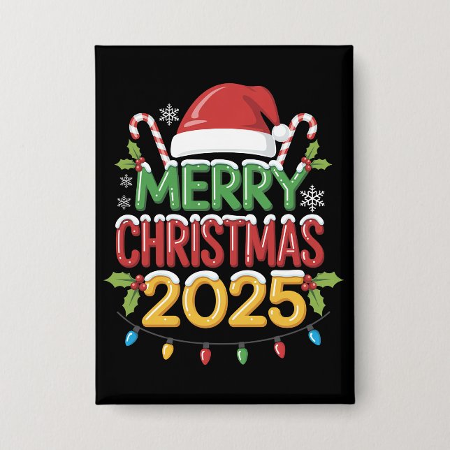 Family Christmas 2025 Crew Group Matching Family  Button (Front)