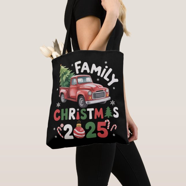 Family Christmas 2025 Crew Group Matching Family  Tote Bag (Close Up)