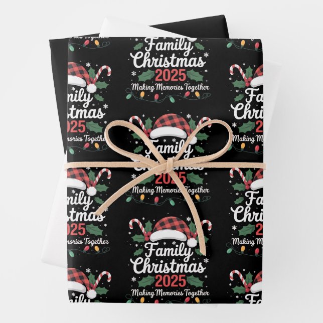 Family Christmas 2025 Crew Group Matching Family  Wrapping Paper Sheets (In situ)