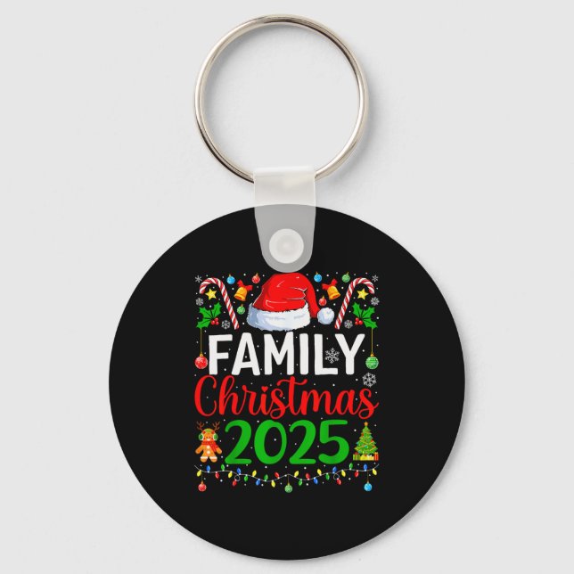 Family Christmas 2025 Matching Pajamas Xmas Family Keychain (Front)