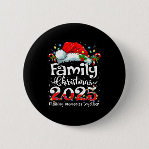 Family Christmas 2025 Matching Squad Santa Elf Fun Button