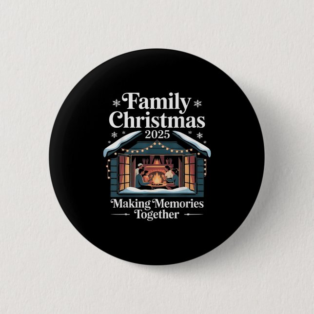 Family Christmas 2025 Matching Squad Santa Elf Fun Button (Front)