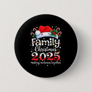 Family Christmas 2025 Matching Squad Santa Elf Fun Button