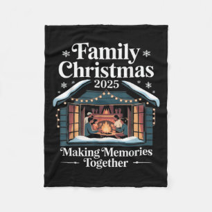 Family Christmas 2025 Matching Squad Santa Elf Fun Fleece Blanket