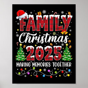 Family Christmas 2025 Matching Squad Santa Red Pla Poster