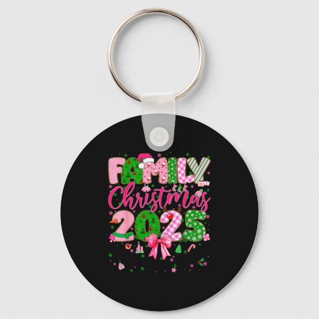 Family Christmas 2025 Matching Tee Xmas Pajamas Gi Keychain (Front)