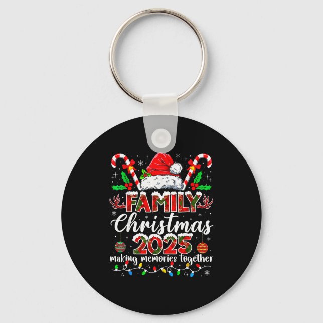 Family Christmas 2025 Matching Tee Xmas Santa Pjs  Keychain (Front)