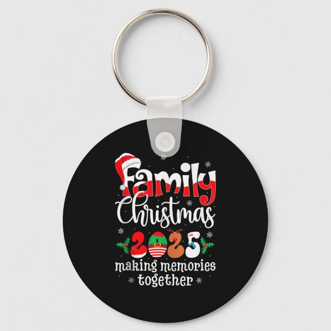 Family Christmas 2025 Matching Xmas Pajamas Christ Keychain (Front)