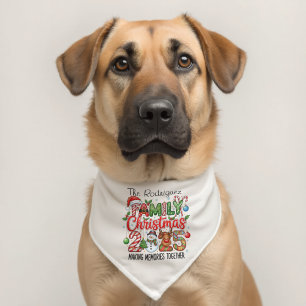 Family Christmas 2025 Personalized Pet Bandana Collar