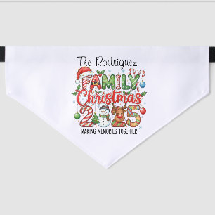 Family Christmas 2025 Personalized Pet Bandana Collar