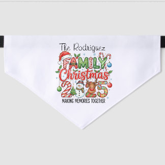 Family Christmas 2025 Personalized Pet Bandana Collar